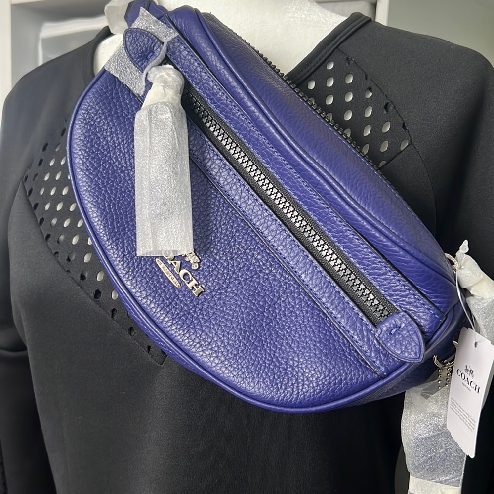 NWT Coach Leather Vale Belt Bag Crossbody Purple Grape NEW